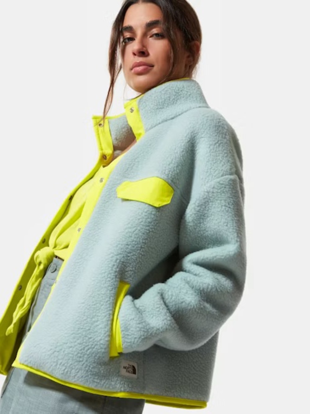 NWOT The North Face Cragmont Fleece Jacket Iron/Sulphur Spring Green medium